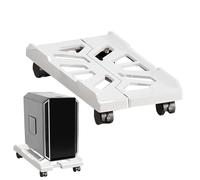 Desktop PC Tower Stand - Sturdy Computer Host Bracket, Heavy Duty CPU Floor Riser, Mobile Caster Wheels, Ventilated Frame | Rolling Adjustable Computer Holder for Gamers Home Office Workstation
