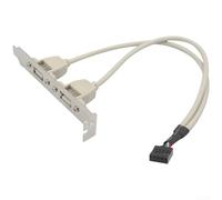 Desktop PC USB 2.0 Rear I/O Expansion Bracket Featuring 4 External Ports and Dual 2 Pin Header Interface Compatibility (2 Port USB)