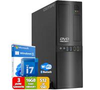 Desktop PC with Intel i7 8-Thread 4.00 GHz | 16GB DDR3 | 512GB SSD | DVD±RW | USB3 | WiFi 600 and Bluetooth 5 | Windows 11 Professional 64-Bit | Business Office Computer | 3 year warranty!