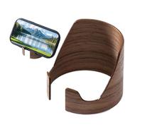 Desktop Phone Holder - Walnut Wood Compact Stand | Multifunctional Decorative Screen For Smartphone, Portable Organizer For Desk, Bedside Table, For Most Phones, Studio