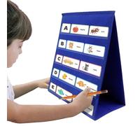 Desktop Pocket Chart For Kids, Double Sided Table Pocket Charts, Standing Small Table Chart Display Shelf Portable Stand For Class Demonstrations, Classroom Supplies Planning Board For School & Home