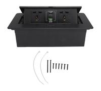 Desktop Pop Up Outlet 2xAC Sockets 16A 4000W 1xUSB A 1xType C Ports Table Recessed Power Strip Conference Room
