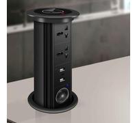 Desktop Pop-Up Socket, Electric Lifting Embedded Power Outlet with USB/Type-c Port/Bluetooth Speaker, Anti-pinch and Anti-collision for Office Home Desks