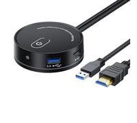 Desktop power switching using USB and 3.5mm auditory external PC restarts the power button to streamline workspace setup