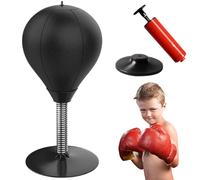 Desktop Punching Bag, 16inch Heavy Duty Stress Relief Boxing Bag with Suctions Cup Base, Punching Bag, Desk Punching Bag for Kids Adults(Black)