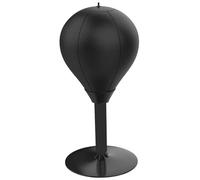 Desktop Punching Bag for Kids and Adults - Strong Resilience Boxing Ball With Stand, PU Practicing Training Stress Relief Desk Punching Bag, Doorway Boxing Bag - Solid Black