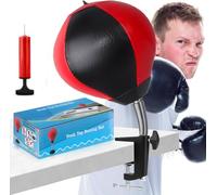Desktop Punching Bag - Relieve Stress Boxing Bag Speed Balls | Stress Buster With Desk Clamp | Portable Desktop Boxing Punching Speed Balls For Table And Countertop [ Black Red ]