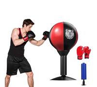 Desktop Punching Bag, Stress Buster with Suction Cup for Office Table and Counters,Super Strong Suction Speed Balls Heavy Duty Stress Relief Boxing Bag,Gag Gifts for Boss or Coworker (Black+Red)