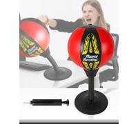 Desktop Punching Bag with Strong Suction - Stress Relief Toy for Office and Bedroom, Perfect for Anger Management and Fun Workouts(Black/red)