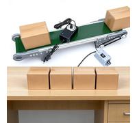 Desktop PVC Conveyor Belt, Small Electric Conveyor with Forward, Reverse and Pause Functions, Belt Speed 1.8-7.6CM/S, for Factory Workstations