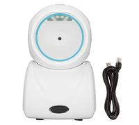 Desktop QR Code Scanner, USB QR Code Scanner with High Accuracy Fast Decoding CMOS Sensor, Omnidirectional Induction Trigger for Shopping Malls Supermarkets Retail Stores (White)