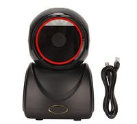 Desktop QR Code Scanner, USB QR Code Scanner with High Accuracy Fast Decoding CMOS Sensor, Omnidirectional Induction Trigger for Shopping Malls Supermarkets Retail Stores (Black)