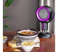 Desktop Range Hood 2 Speed Negative Ion USB Powered Portable Kitchen Exhaust Fan for Apartment 5V 8W (Black Violet)