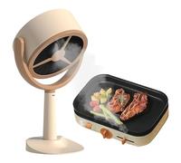 Desktop Range Hood, Portable Extractor Hood with 2 Speed Exhaust Fan and 125° Adjustable, Strong Suction and Low Noise Filtering Fumes for Kitchen, Home, BBQ, Hot Pot