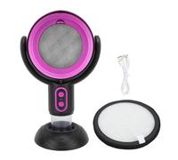 Desktop Range Hood Portable Kitchen Exhaust Fan 2 Speed Negative Ion USB Powered Removable Filter Oil Storage Cup for Apartments Dormitories ABS 8W 5V (Black Violet)