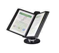 Desktop Reference Organizer Catalog Display Rack, 10 Double-Sided Pockets, 20-Sheet Capacity Document Binder for Office