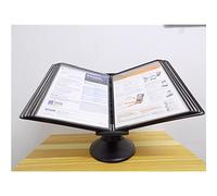 Desktop Reference Organizer - Flip Display Folder, 10-Pocket Wall Flip Folder, Desk Organizer, Suitable Folders (Color : Black)