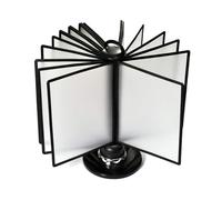 Desktop Reference System with 360° Rotating Flip Display - 40 Sheet Capacity for Office and Hotel Storage Organization