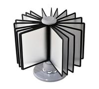 Desktop Reference System with 360° Rotating Flip Display - 40 Sheet Capacity for Office and Hotel Storage Organization