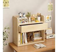 Desktop Shelf, 2 Tier Desktop Shelf Organizer, Bookshelf Storage Shelves for Computer Desk, Wooden Desk Hutch Storage Rack, Organizer Shelf for Top of Desk(B,68 * 20 * 50cm/26.8 * 7.87 * 19.7in)