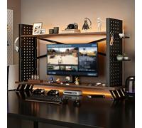 Desktop Shelf 2 Tier Desktop Shelf Organizer, Desktop Bookshelf Storage Shelves for Computer Desk, Metal Desk with Storage Rack, Multifunctional Desktop Organizer Shelf(Black,2-Tier)