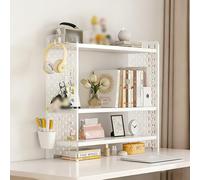 Desktop Shelf Organizer, 2 Tier Desktop Shelf Storage Rack for Computer Desk, Desktop Bookshelf with Pegboard Acrylic Panel Accessories, Desk Hutch Storage Shelves(A,3-Tier-L-50CM/19.7IN)