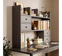 Desktop Shelf Organizer for Computer Desk, Desktop Bookshelf Storage Shelves Workstation Display Rack with Drawers, Computer Desktop Bookshelf Desk Hutch Storage Rack(C,100*20*80CM/39.4*7.9*31.5IN)