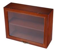 Desktop Small Display Cabinet Wooden Display Cabinets Brown | Vintage Acrylic Door, Wall Mount or Tabletop Use, Organiser for Collections, Strong and Sturdy