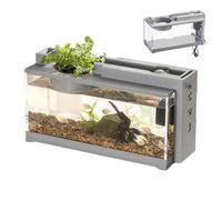 Desktop Small Fish Tank, ni Fish Tank, Small Aquarium, ni Fish Tank Betta Aquarium Starter Kits, Decorative Retro Quiet Fish Tank, Small Aquarium For Betta Fish,Shrimp, Goldfishs, 31.5x13x16.5CM