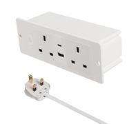 Desktop socket, Desktop Power Socket with USB, Recessed Multifunctional Desktop Socket, 2AC+USB A+C with 1.8 m Cable and Switch (White)