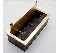 Desktop Socket with Audio Interface USB Embedded Aluminum Alloy Cover with Brush (Color : Black, Size : 26.5 * 12.9CM)
