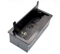 Desktop Socket with Audio Interface USB Embedded Aluminum Alloy Cover with Brush (Color : E, Size : 26.5 * 12.9CM)