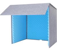 Desktop Sound Isolation Booth for Podcasting, Foldable Vocal Recording Shield with Acoustic Foam Panels to Reduce Echo & Noise, Portable Audio Screen for Home Studio, Music Production, Voiceover Work