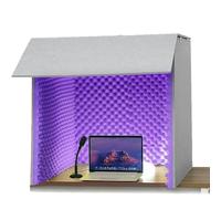 Desktop Soundproof Cover - Portable Recording Booth for Home Studio Microphone & Equipment Isolation for Podcasting Singing Gaming Voice Over & Streaming E