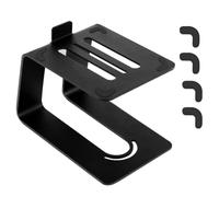 Desktop Speaker Stand Metal for Studio Monitor Computer Speakers 5° Tilt Anti-Vibration Silicone Pads Support 15kg C-Shaped Design Compatible with Surround Sound Box Mount, 1 Pack