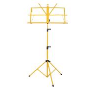 Desktop Stand Sheet Music Stand Holder Portable Folding Music Stand Adjustable Height Tripod Base Lightweight Metal Music Stand for Sheet(Yellow)