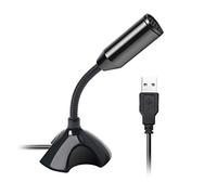 Desktop Stand USB Connected Microphone for PC Computer Laptop Speech Noise-cancelling - Plug & Play, Black
