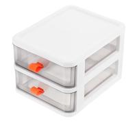 Desktop Storage Box 2 Layers Pp White Multi-deck Drawer