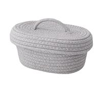 Desktop Storage Box Durable Lightweight Handmade Cotton Rope Sundries Organizer for Home Use, Skin Friendly Bedside Table 1 X Desktop Storage Basket (Grey)