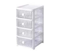 Desktop Storage Box with Drawers Multi Layers Transparent Stackable Desk Organizer for Home Office, Plastic (4 Tier)