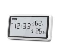 Desktop Temperature Humidity Measurement Meter Large LCD Display Indoor Thermometers Hygrometer Gauge With Time Display Large Screen Hygrometer
