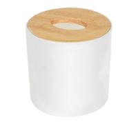 Desktop Tissue Organizer: Ceramic Paper Holder Decorative Storage Box | Solid Wood Lid for Clean Bathroom, Kitchen, Living Room, Restaurant Style