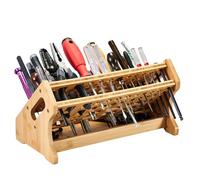 Desktop Tool Organizer - Screwdriver Holder with Storage Bin, Manual Repairs Tool Management System | Compact Workshop Station for Studios Garagen Craft Enthusiasts DIY