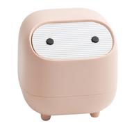 Desktop Trash Can, Small Office Supplies, Mini Double-Layer Push-Down Cute Storage Box Pink
