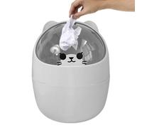 Desktop Trash Can With Lid, Cute Mini Desk Bin,Tabletop Dustbin, Garbage Bin For Office Bedroom, Small Cartoon Bear -Type Dustbin, Removable Pen Holder,Cartoon Rubbish Storage