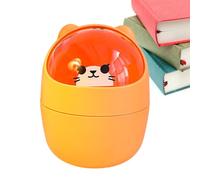 Desktop Trash Can With Lid, Cute Mini Desk Bin,Tabletop Dustbin, Garbage Bin For Office Bedroom, Small Cartoon Bear -Type Dustbin, Removable Pen Holder,Cartoon Rubbish Storage
