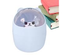 Desktop Trash Can With Lid, Cute Mini Desk Bin,Tabletop Dustbin, Garbage Bin For Office Bedroom, Small Cartoon Bear -Type Dustbin, Removable Pen Holder,Cartoon Rubbish Storage