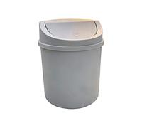 Desktop Trash Can with Lid Mini Waste Bin Small Bin Recycling Trash Can Countertop Bin For Bathroom Kitchen Desk Swing Lid Open (Grey)