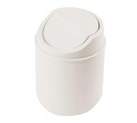 Desktop Trash Can with Lid Mini Waste Bin Small Bin Recycling Trash Can Countertop Bin For Bathroom Kitchen Desk,Swing Lid Open (White)