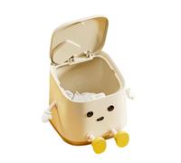 Desktop Trash Can With Lid, Tiny Desk Trash Can, Cute Narrow Anti-Smell Waste Box With Lid For Bathroom Car Workplace Laundry Room Nursery